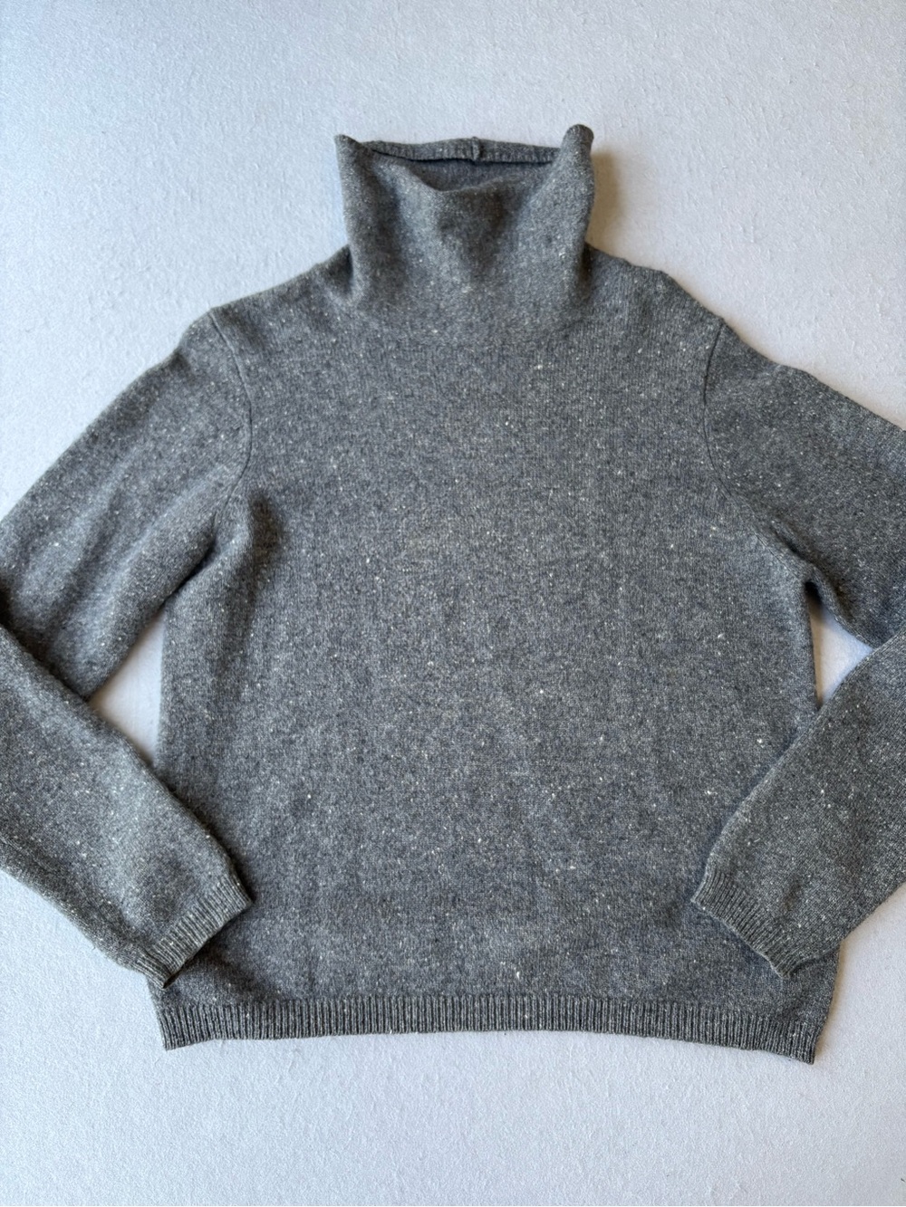 VTG 90s LL Bean Women’s Wool Angora Marled Charcoal Sweater sz M